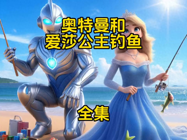 奥特曼钓鱼下载游戏（儿童睡前小故事奥特曼和爱莎公主一起去海边钓鱼🎣萌知计划）