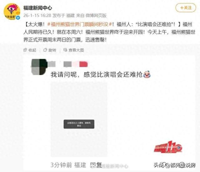 看熊猫一票难求是城市规划失误，应把福州西湖大梦山划给熊猫世界