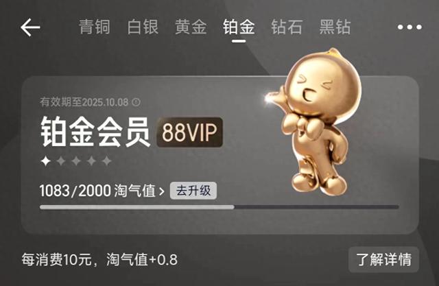 淘宝更新会员等级，黑钻会员全球仅10万人，年消费10万才能解锁