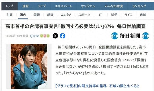 日本最新民调：高市获较高支持率，中日航班安排出现变化