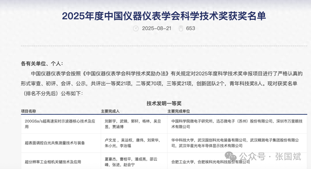 万里眼90GHz示波器获科技一等奖