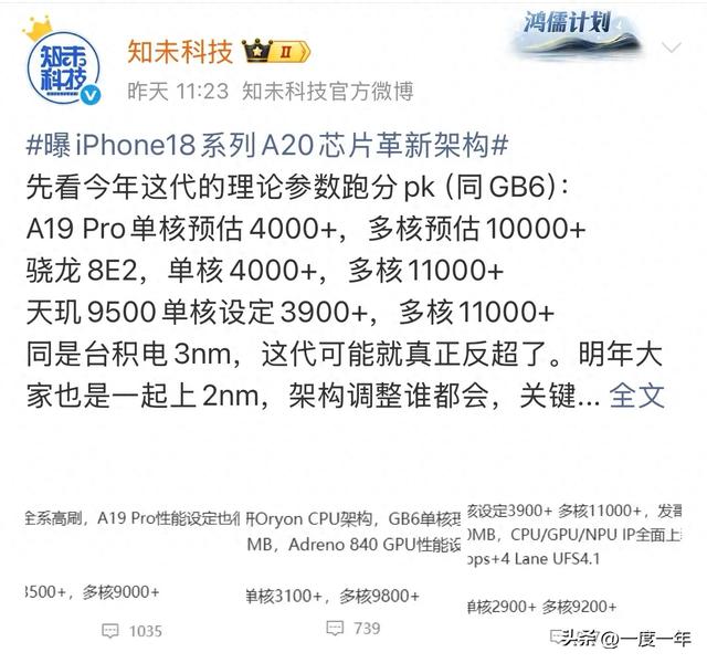 iPhone 18芯片架构大革新！A20双技术突破，安卓阵营遇强敌