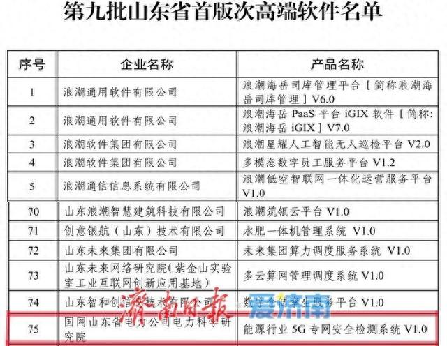 国网山东电科院自研软件首次获山东省首版次高端软件认定