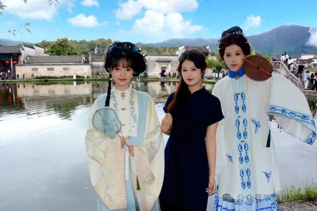 汉服旗袍美女秀宏村