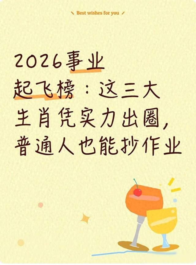 2026事业起飞榜：这三大生肖凭实力出圈，普通人也能抄作业
