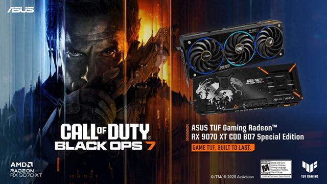华硕发布新款Radeon RX 9070 XT：TUF与《使命召唤 : 黑色行动7》联名产品
