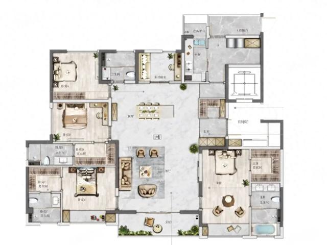 方正户型优化(230㎡方正古典户型4卧独立餐厅)