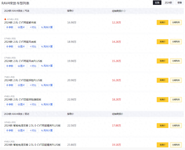 一汽丰田荣放买2.0L两驱都市版就行，配置够用，省油耐用