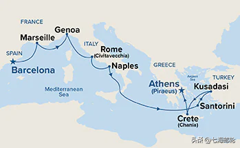 北京出发太阳公主号豪华邮轮新船大船足够低 地中海+爱琴海5国14天