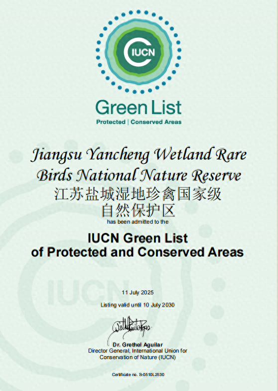 江苏省首次！盐城这一湿地获评世界最佳自然保护地
