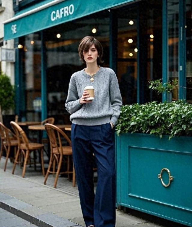 今秋最流行的针织衫，配阔腿裤美得刚刚好！