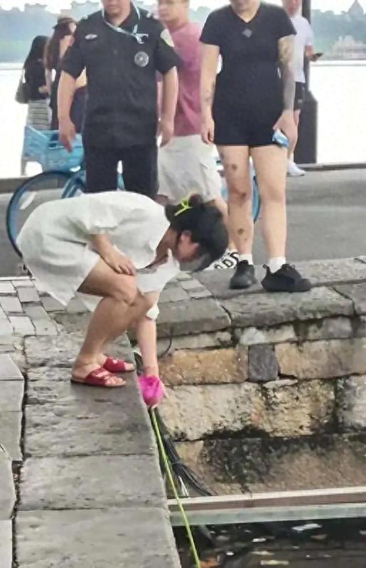 游客偷摘西湖荷花，西湖景区回应：已处罚