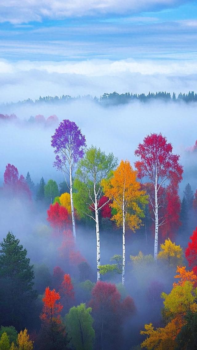 秋意浓时，山河变色，情到深处，层林尽染。治愈系秋天美景