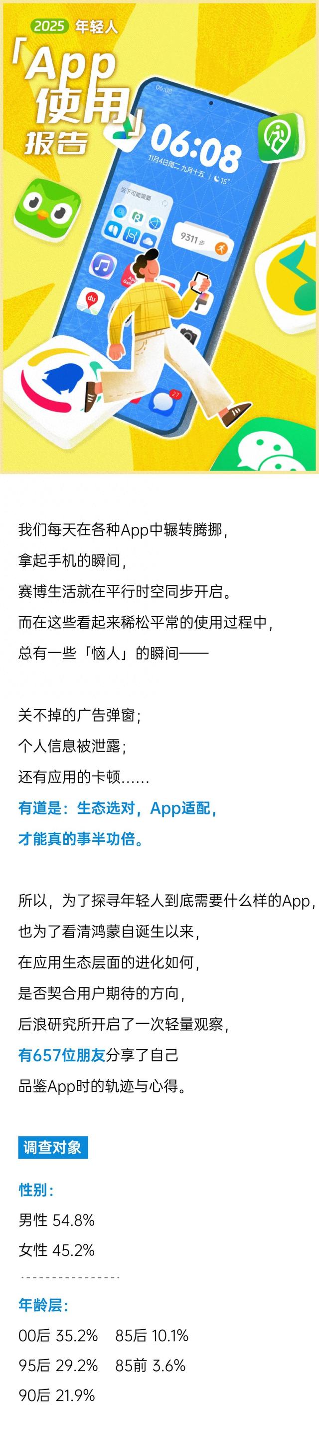 加速进展的鸿蒙6：从尝鲜	，到常用｜年轻人App使用白皮书