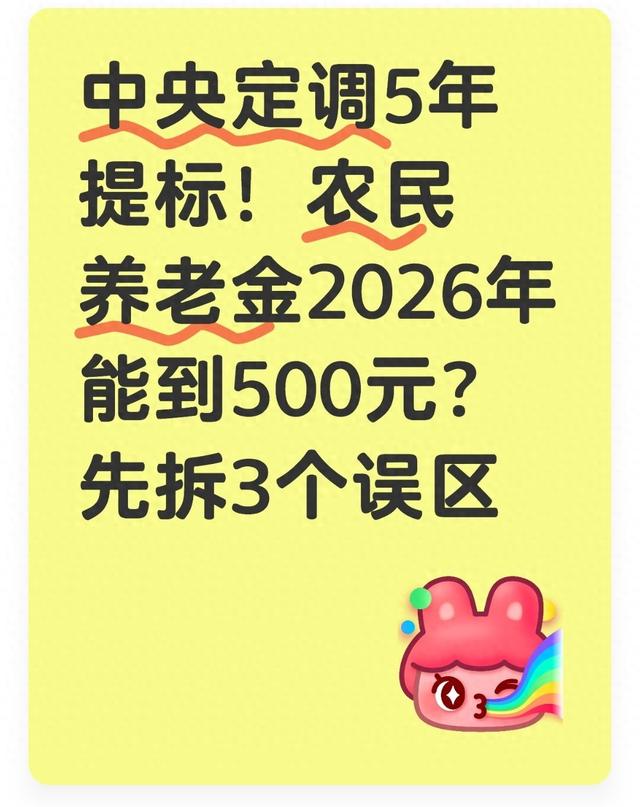 中央定调5年提标！农民养老金2026年能到500元？3个误区理清真相