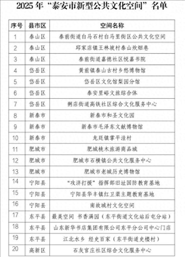 泰安市新增20家新型公共文化空间