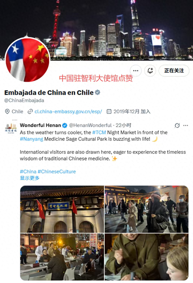 两国大使馆齐点赞 南阳中医药文化夜市闪耀国际舞台