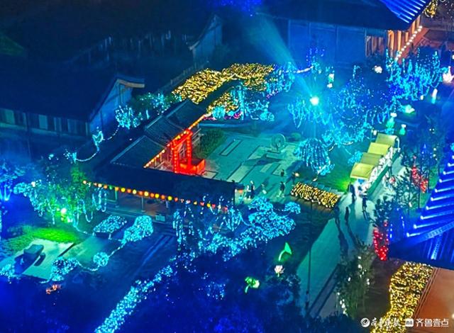 双节拍|国庆夜登皇山阁，观沂河岸边美景