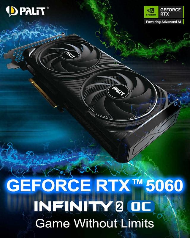 同德推出RTX 5060 Infinity 2 OC显卡：∞纹理面盖，双风扇散热