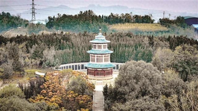 阳泉特色园林景致 尽显冬季韵味