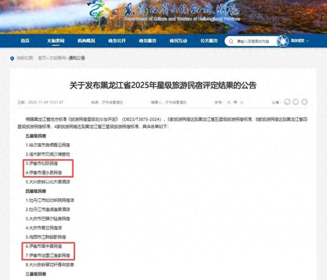 喜报！伊春市新增4家星级旅游民宿，实现本年度“大满贯”！