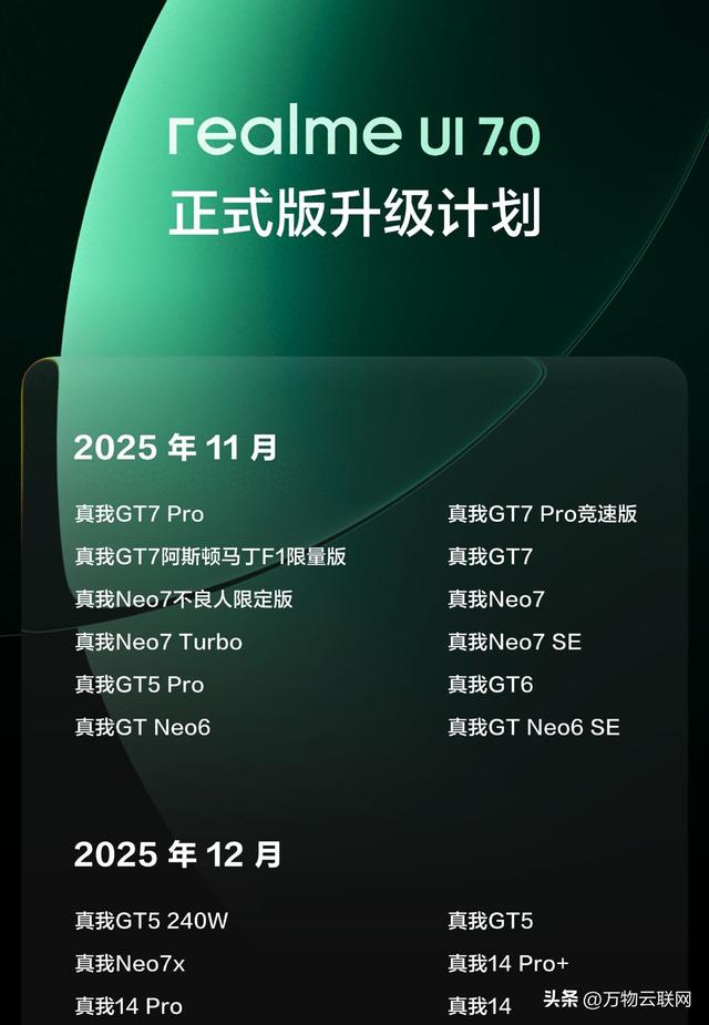 请您收藏Realme UI 7在我国的推送计划：11月起分阶段升级