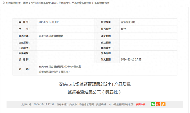 方盒中华251多少钱（安徽省安庆市市场监督管理局公示2024年产品质量监督抽查结果第五批）
