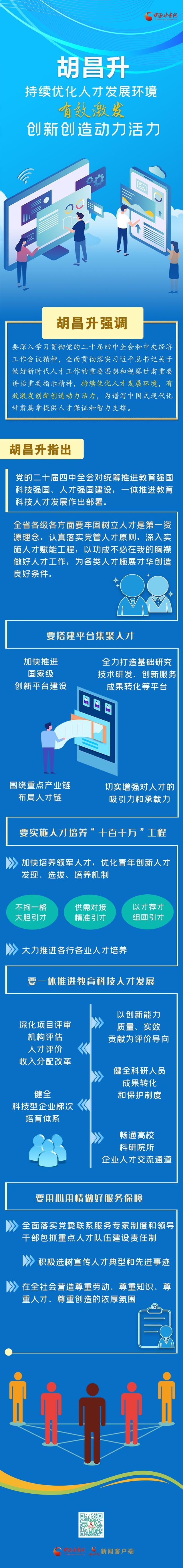 优化发展新环境（图解胡昌升持续优化人才发展环境 有效激发创新创造动力活力）
