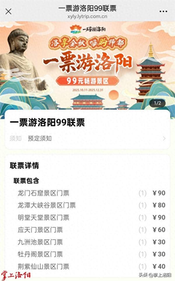 “一票游洛阳”活动开启！99元畅游龙门石窟、应天门……