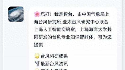 全球首个台风专业智能体“智台”上线，国产AI给防灾减灾装上“智脑”