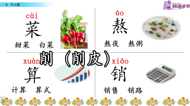 二年级下册语文二单元6《千人糕》二类生字#生字
