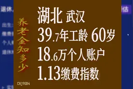 湖北武汉养老金，工龄39.7年，个人账户18.6万，60岁退休图片