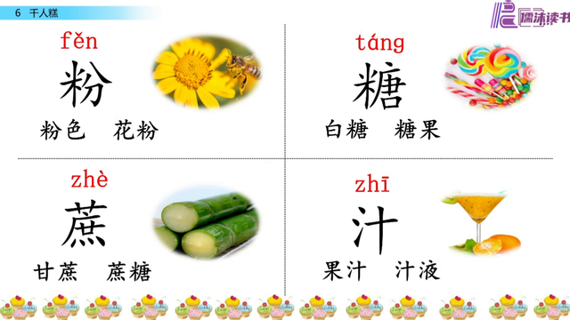 二年级下册语文二单元6《千人糕》二类生字#生字