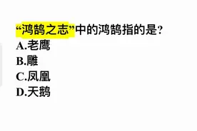 “鸿鹄之志”中的鸿鹄指的是？是老鹰吗？难住了学霸图片