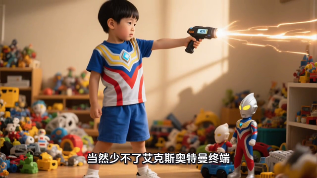 奥特曼武器变身器和怪兽玩具，罗布光轮，爱克斯终端