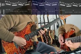 电吉他网课教学 很好的一条跨弦练习#电吉他基础教学图片