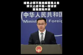 结束占领不是选择而是义务，停火止战不是一国诉求而是国际共识视频封面