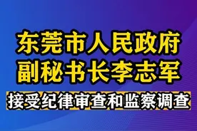 东莞市人民政府副秘书长李志军涉嫌严重违纪违法，目前正接受东莞市纪委监委纪律审查和监察调查。#观海视频  #东莞视频封面