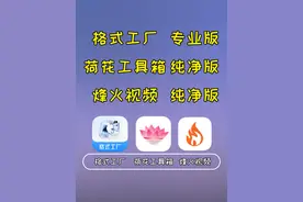 格式工厂+实用工具箱+视频软件，都是纯净专业版！ ✅格式工厂：1.9.1，高级版，支持视频、图片、音频等格式转化

✅荷花工具箱：1.0.1，纯净版，包含很多实用工具，无广告

✅烽火JC：1.0.4，纯净版，去除广告，精简播放界面

#知云阁软件 #格式转换 #实用工具箱 #免费看剧 #app分享宝藏软件视频封面