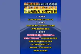 出行请注意！G98环岛高速龙桥互通到博鳌互通路段 实施短距离滚动式管制 #海南   #G98环岛高速  #交通管制  #高速公路 #抖音小助手视频封面