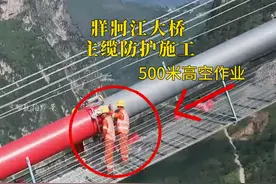 纳晴高速牂牁江大桥主缆防护施工顺利完成，目前大桥施工进度以达99%，预计在24年年底通车 #中国桥梁   #超级工程 #桥见贵州   #牂牁江大桥  #航拍黔景视频封面