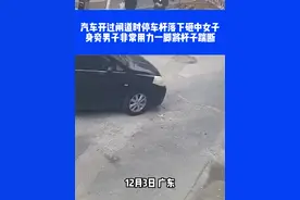 停车杆落下砸中女子，身旁男子用力将杆子踹断⑬ #社会百态视频封面