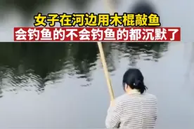 女子在河边用木棍敲鱼，会钓鱼的不会钓鱼的都沉默了 @筱姑娘视频封面