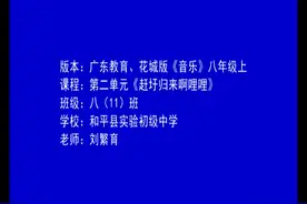花城版初中音乐八上《赶圩归来啊哩哩》-刘老师全国一等奖｜优质视频封面
