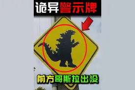 『诡异警示牌』前方“哥斯拉”出没区域？ #奇闻奇事 #哥斯拉视频封面