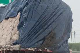 7月22日，河南郑州连霍高速上街段，暴雨中大车倾斜随时有可能翻车，后面小车的小姐姐看到后嗓子都喊破了，最终大货车司机紧急靠边停车等待救援！#河南dou知道 视频封面