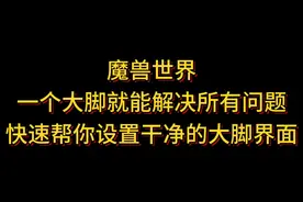 一个大脚就能解决所有问题 #魔兽世界正式服 #魔兽世界 #魔兽插件视频封面