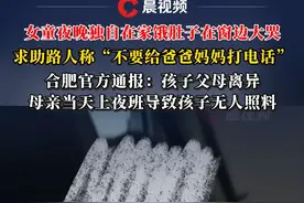 合肥官方通报“女童独自在家饿肚子隔窗向路人求助”：孩子父母离异，母亲当天上晚班导致孩子无人照料视频封面