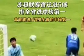 苏超联赛宿迁进5球 排全省进球榜第一 高驰踢进5球排全省射手榜第一#苏超联赛 #宿迁 #足球