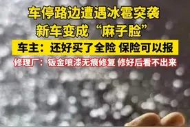 #车停路边遭遇冰雹突袭   新车变成“麻子脸”  车主：还好买了全险 保险可以报  修理厂：钣金喷漆无痕修复 修好后看不出来 #冰雹 #车